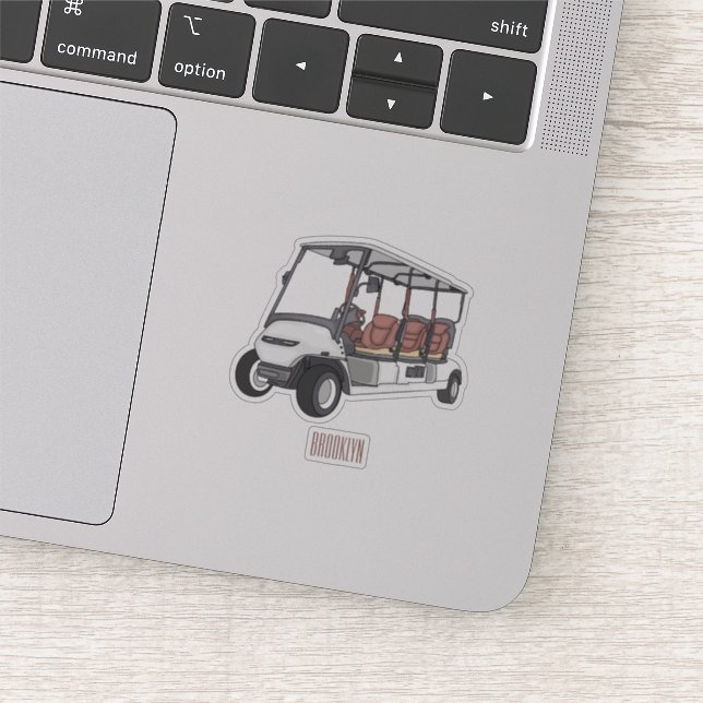 Golf cart / golf buggy cartoon illustration (Detail)