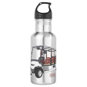 Golf cart / golf buggy cartoon illustration 532 ml water bottle