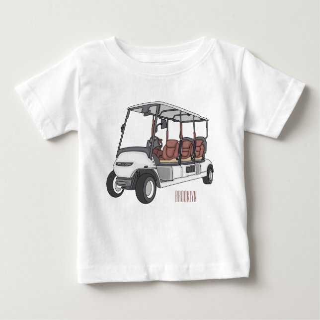 Golf cart / golf buggy cartoon illustration baby T-Shirt (Front)