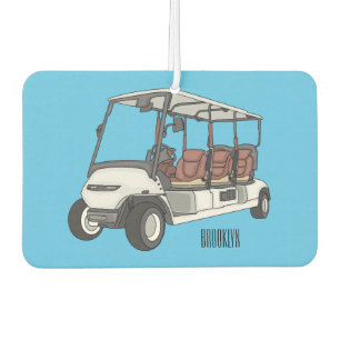 Golf cart / golf buggy cartoon illustration car air freshener