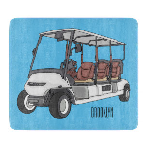 Golf cart / golf buggy cartoon illustration  cutting board