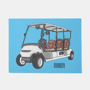 Golf cart / golf buggy cartoon illustration  doormat