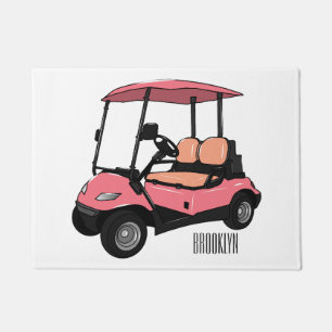 Golf cart / golf buggy cartoon illustration doormat