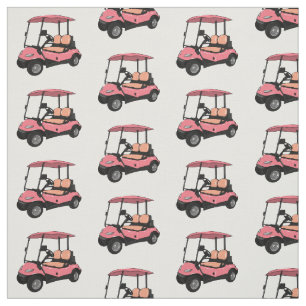 Golf cart / golf buggy cartoon illustration fabric