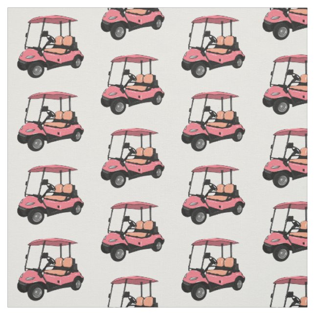 Golf cart / golf buggy cartoon illustration fabric (Swatch)