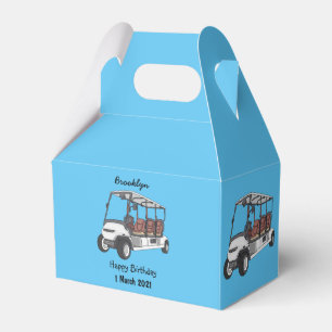 Golf cart / golf buggy cartoon illustration favour box