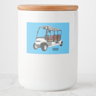 Golf cart / golf buggy cartoon illustration food label