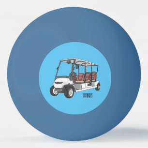 Golf cart / golf buggy cartoon illustration  ping pong ball