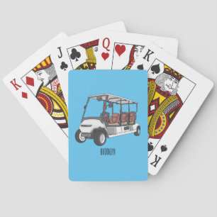 Golf cart / golf buggy cartoon illustration  playing cards