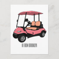 Golf cart / golf buggy cartoon illustration