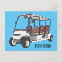 Golf cart / golf buggy cartoon illustration