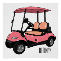Golf cart / golf buggy cartoon illustration