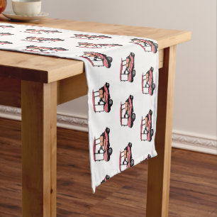 Golf cart / golf buggy cartoon illustration short table runner