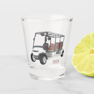 Golf cart / golf buggy cartoon illustration  shot glass