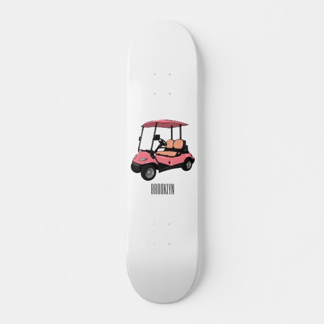 Golf cart / golf buggy cartoon illustration skateboard (Front)
