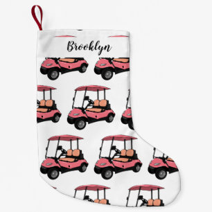 Golf cart / golf buggy cartoon illustration small christmas stocking
