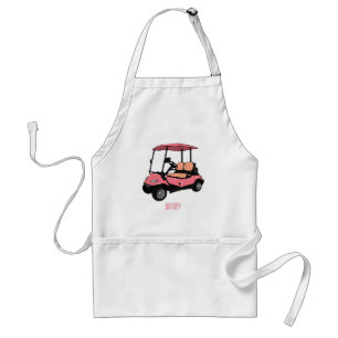 Golf cart / golf buggy cartoon illustration standard apron