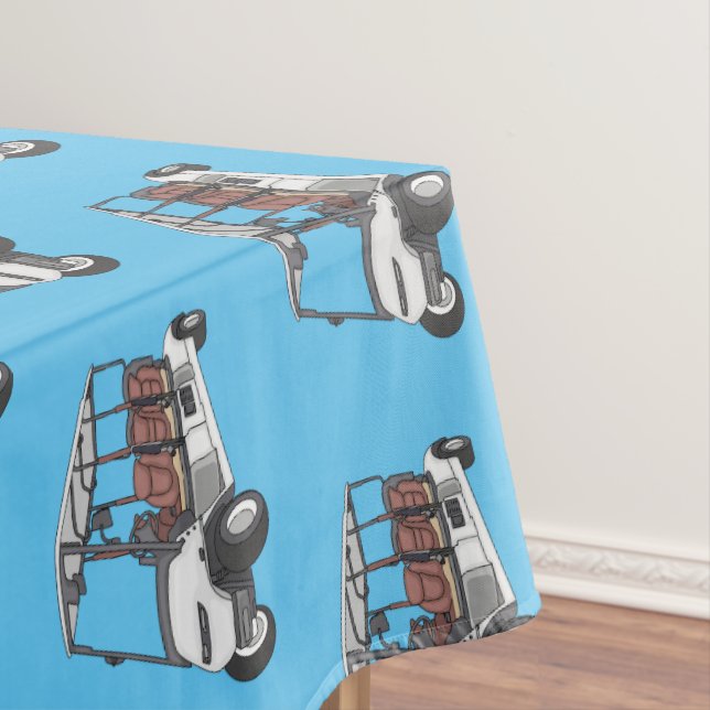Golf cart / golf buggy cartoon illustration tablecloth (In Situ)