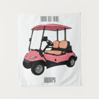 Golf cart / golf buggy cartoon illustration