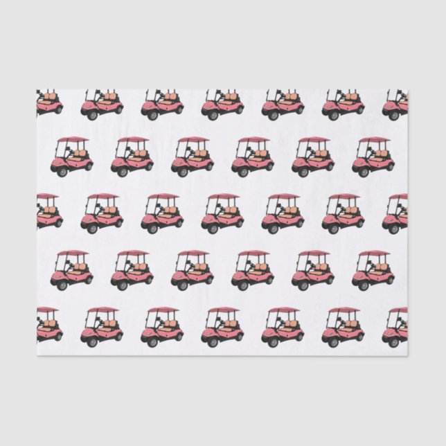 Golf cart / golf buggy cartoon illustration tissue paper (Front)