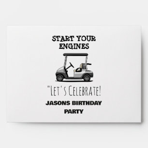 Golf Cart Green Fairway Boys Birthday Envelope