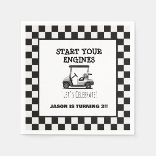 Golf Cart Green Fairway Boys Birthday Napkin