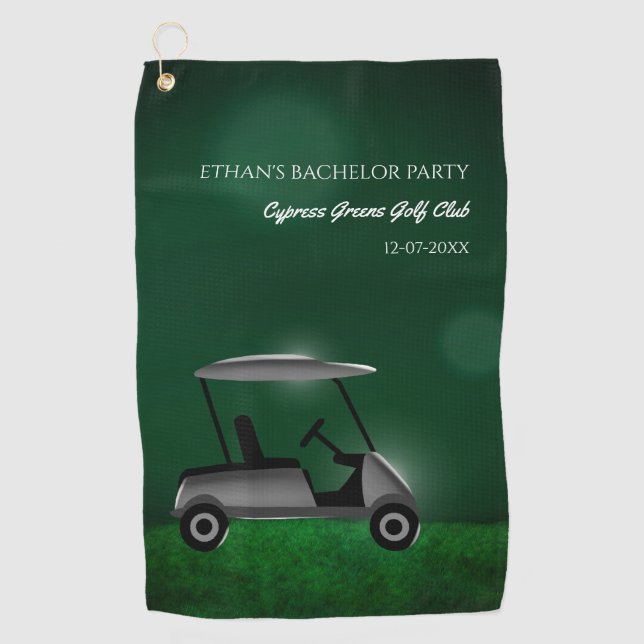 Golf cart green golf course golf bachelor party go towel (Front)