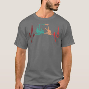 Golf Cart Heartbeat Retro T-Shirt