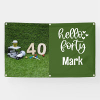 Golf cart is on green grass 40th birthday