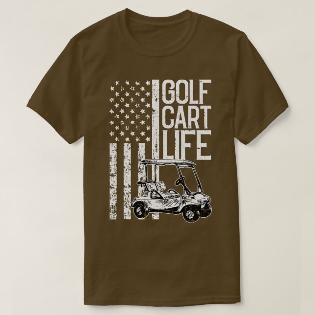 Golf Cart Life American Flag Patriotic Golfing Spo T-Shirt (Design Front)