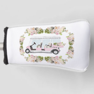 Golf Cart Pink Floral Head Cover
