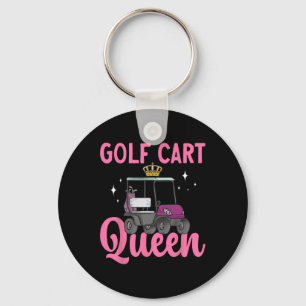 Golf Cart Queen Golfing Golfer Golf Cart Key Ring