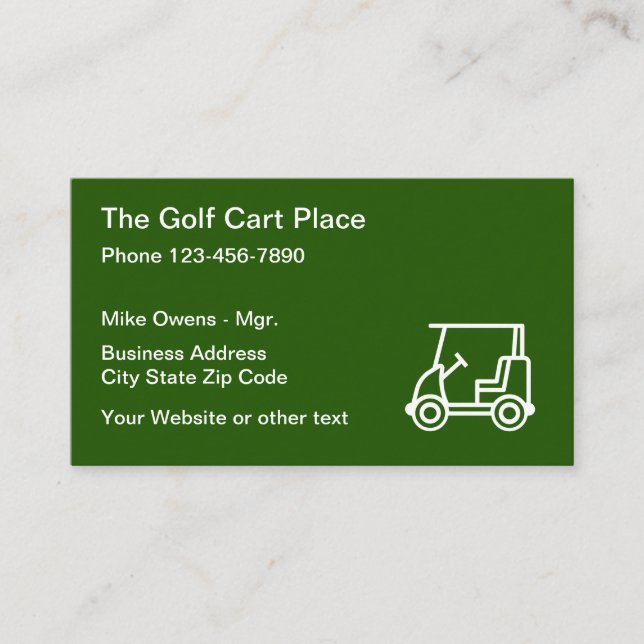 Golf Cart Theme Business Card (Front)