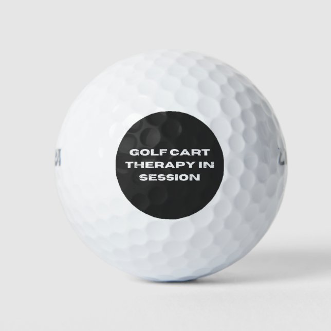 Golf Cart Therapy In Session Funny Golf Balls (Front)