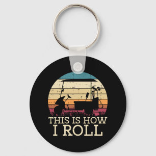 Golf Cart This Is How I Roll Retro Golfer Dad Men Key Ring