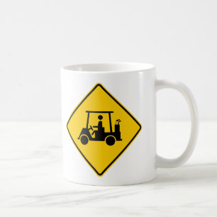 Golf Cart Traffic Highway Sign Coffee Mug