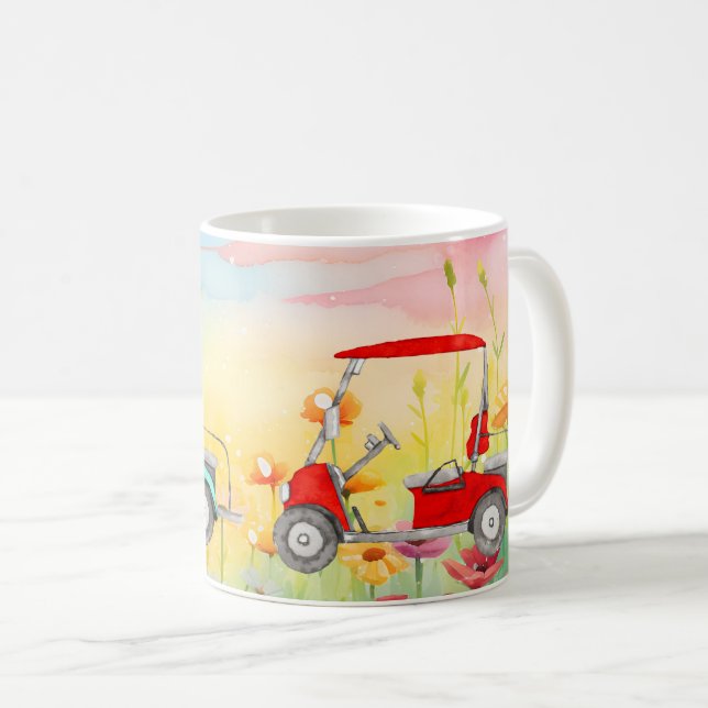 Golf Cart Watercolor  Coffee Mug (Front Right)