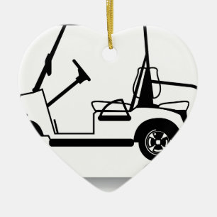 Golf Cart white Ceramic Tree Decoration