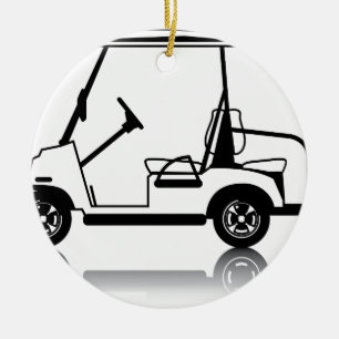 Golf Cart white Ceramic Tree Decoration