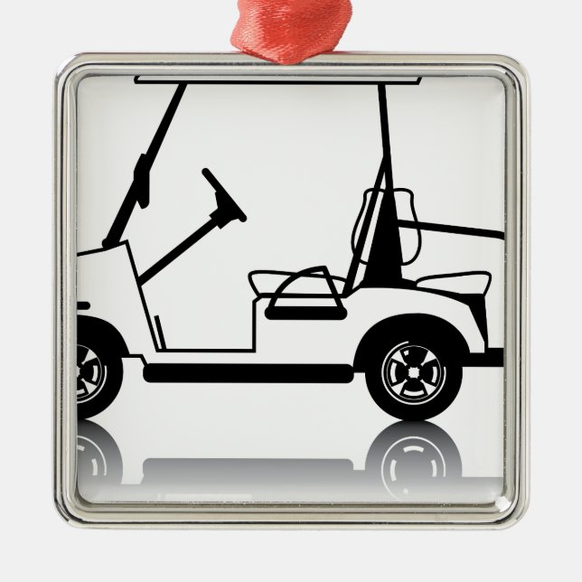 Golf Cart white Metal Tree Decoration (Front)