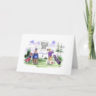 Golf cartoon greeting card: Ladies tee Card