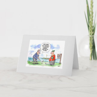 Golf cartoon greeting card: Playing with confidenc Card