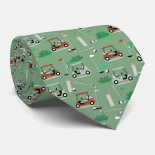 Golf Carts Modern Golfer Golf Theme Pattern Tie