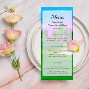 Golf Carts On Course Gender Reveal Baby Shower Menu