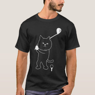 Golf Cat Dad Men Golfing Golfer Club Balls Putting T-Shirt
