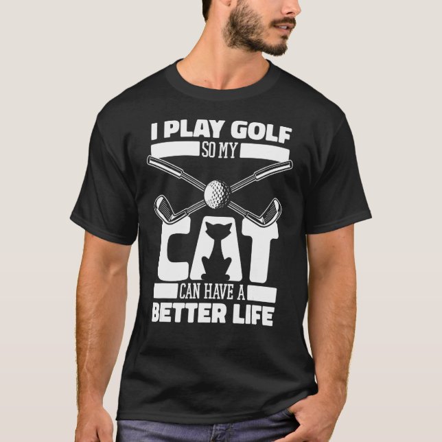 Golf Cat Golfer  Golfing Golf T-Shirt (Front)