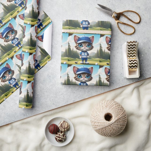 Golf Cat Wrapping Paper (Crafts)