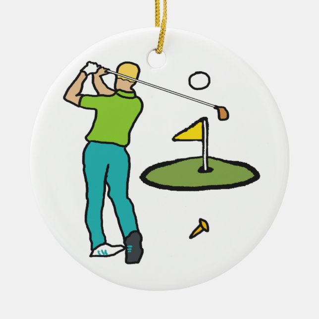 Golf Ceramic Tree Decoration (Front)