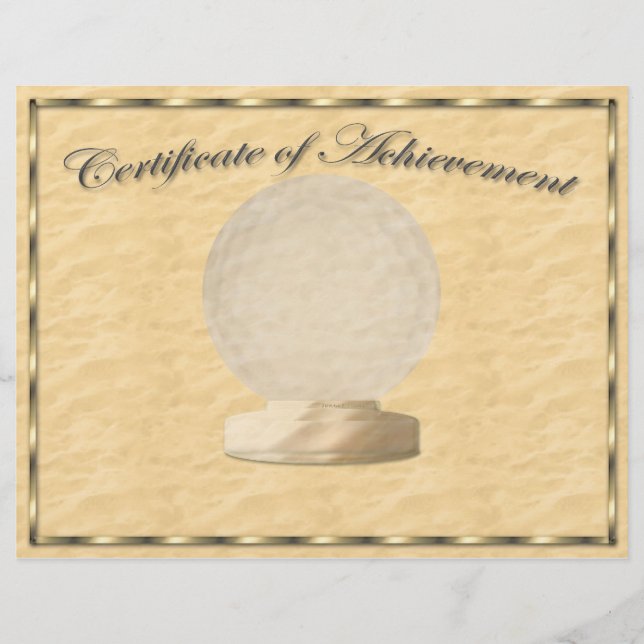 Golf Certificate of Achievement Flyer (Front)