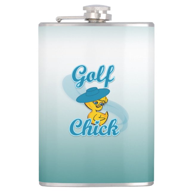 Golf  Chick #3 Hip Flask (Front)